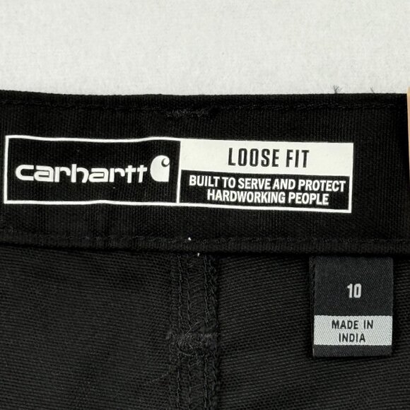 Carhartt Women's Rugged Flex Black Canvas Work Shorts Size 10 NWT 10" Inseam - Picture 6 of 11